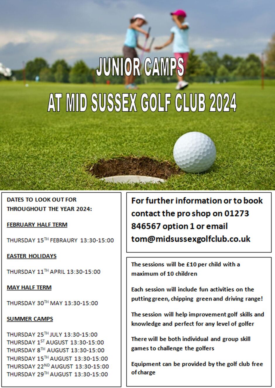 2024 Junior Camps Mid Sussex Golf Club